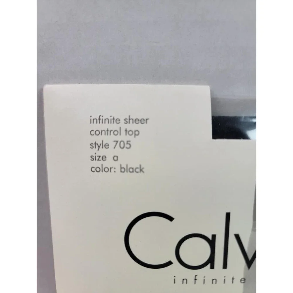 Calvin Klein Infinite Sheer Control Top Tights Style 705 Size A Black Pantyhose